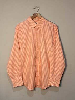 Eddie Bauer Men's Wrinkle Resistant Striped Button Down Shirt Size L